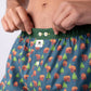 Boxer in cotone biologico con stampa orso bruno