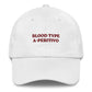 Cappellino da baseball "Blood Type A-Peritivo" ricamato
