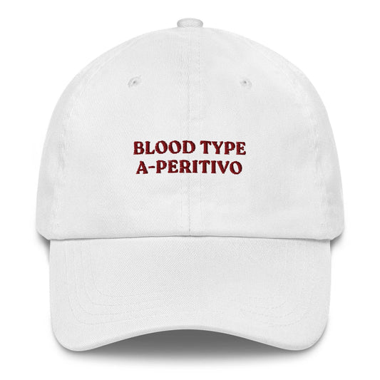 Cappellino da baseball "Blood Type A-Peritivo" ricamato
