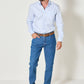 Camicia slim blu tinta unita La W. Thèbes