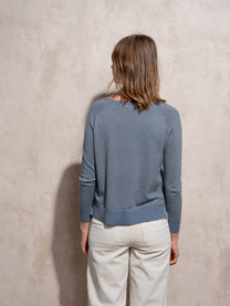 Maglione girocollo in lurex da donna
