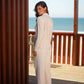 Blazer donna in spina di pesce lino e viscosa
