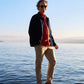 Overshirt in denim azzurro da uomo in cotone biologico