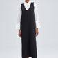 Gilet a maglia lungo nero con scollo a V