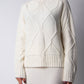 Maglione dolcevita a trecce in misto cashmere