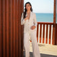 Blazer donna in spina di pesce lino e viscosa