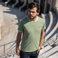 T-shirt in cotone biologico kaki slub