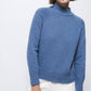 Maglione in Maglia Rasata con Collo Alto