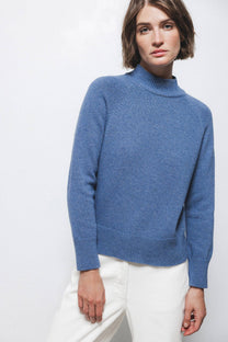 Maglione in Maglia Rasata con Collo Alto