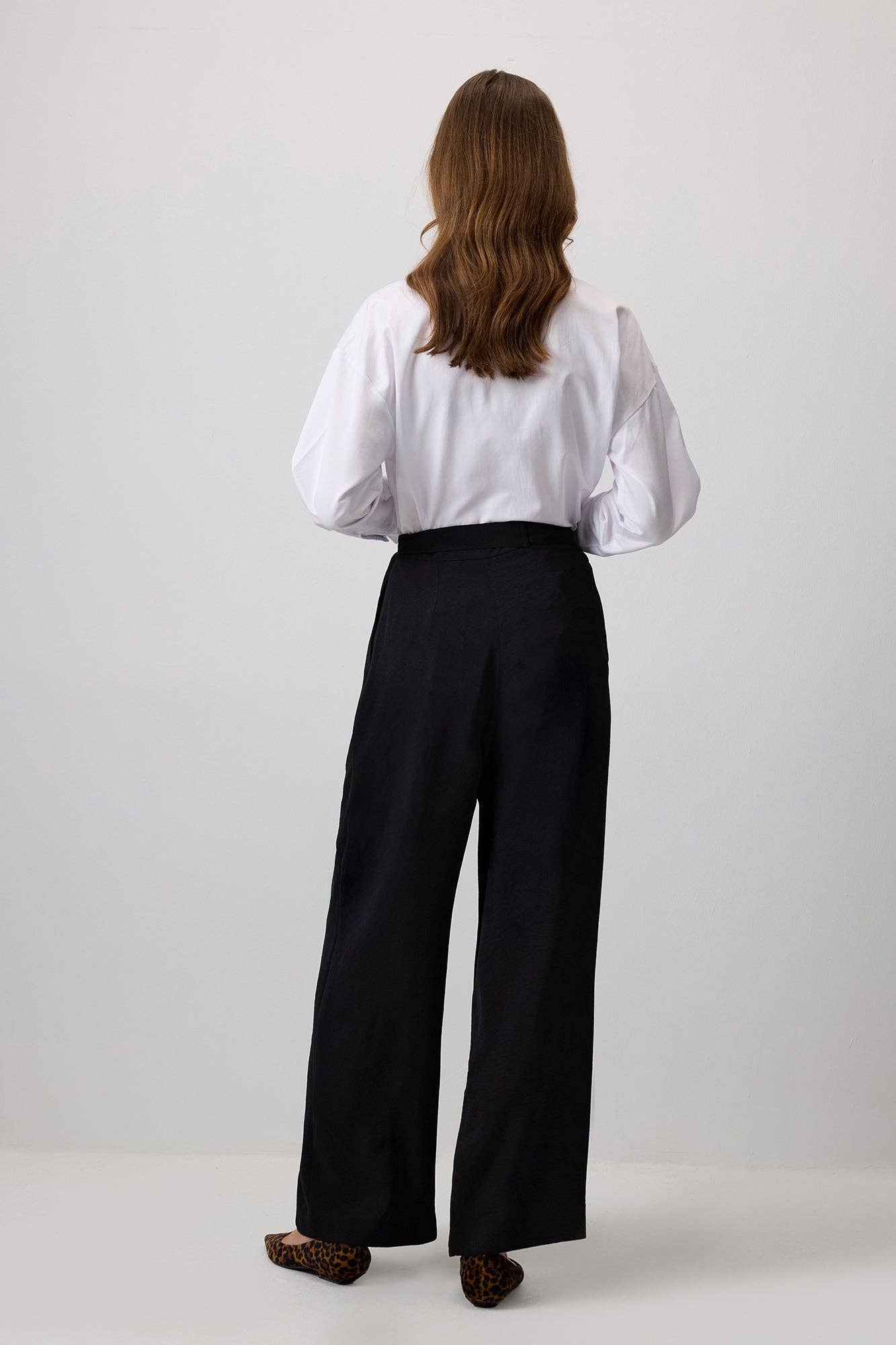 Pantaloni palazzo a gamba larga con zip