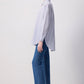 Camicia oversize a righe blu navy