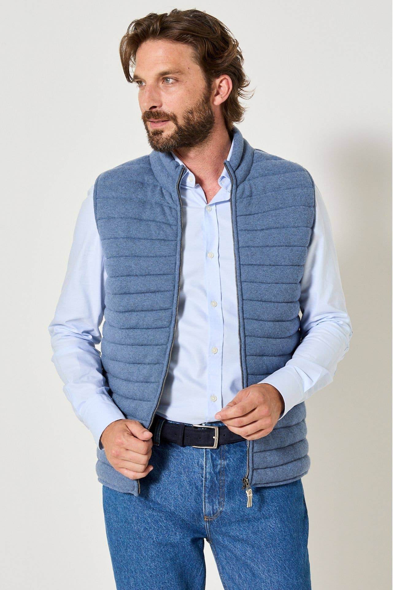 Gilet imbottito Brunch senza maniche blu chiaro