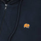 Felpa con cappuccio zip in cotone biologico Essential Blu