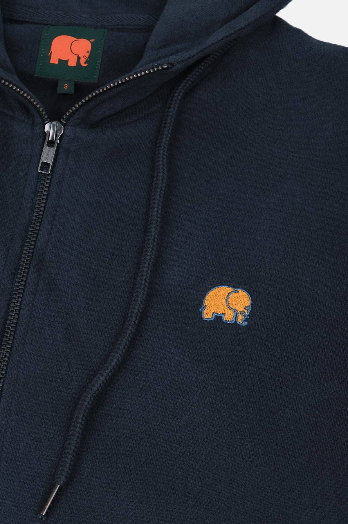 Felpa con cappuccio zip in cotone biologico Essential Blu