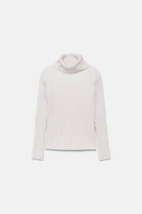 Maglione a maglia strutturata con collo alto