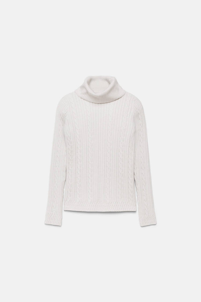 Maglione a maglia strutturata con collo alto