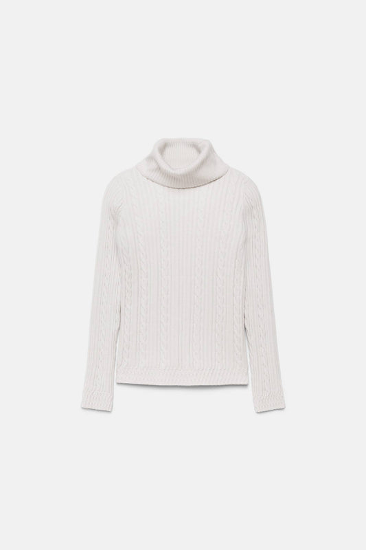 Maglione a maglia strutturata con collo alto