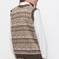 Gilet in maglia jacquard con scollo a V
