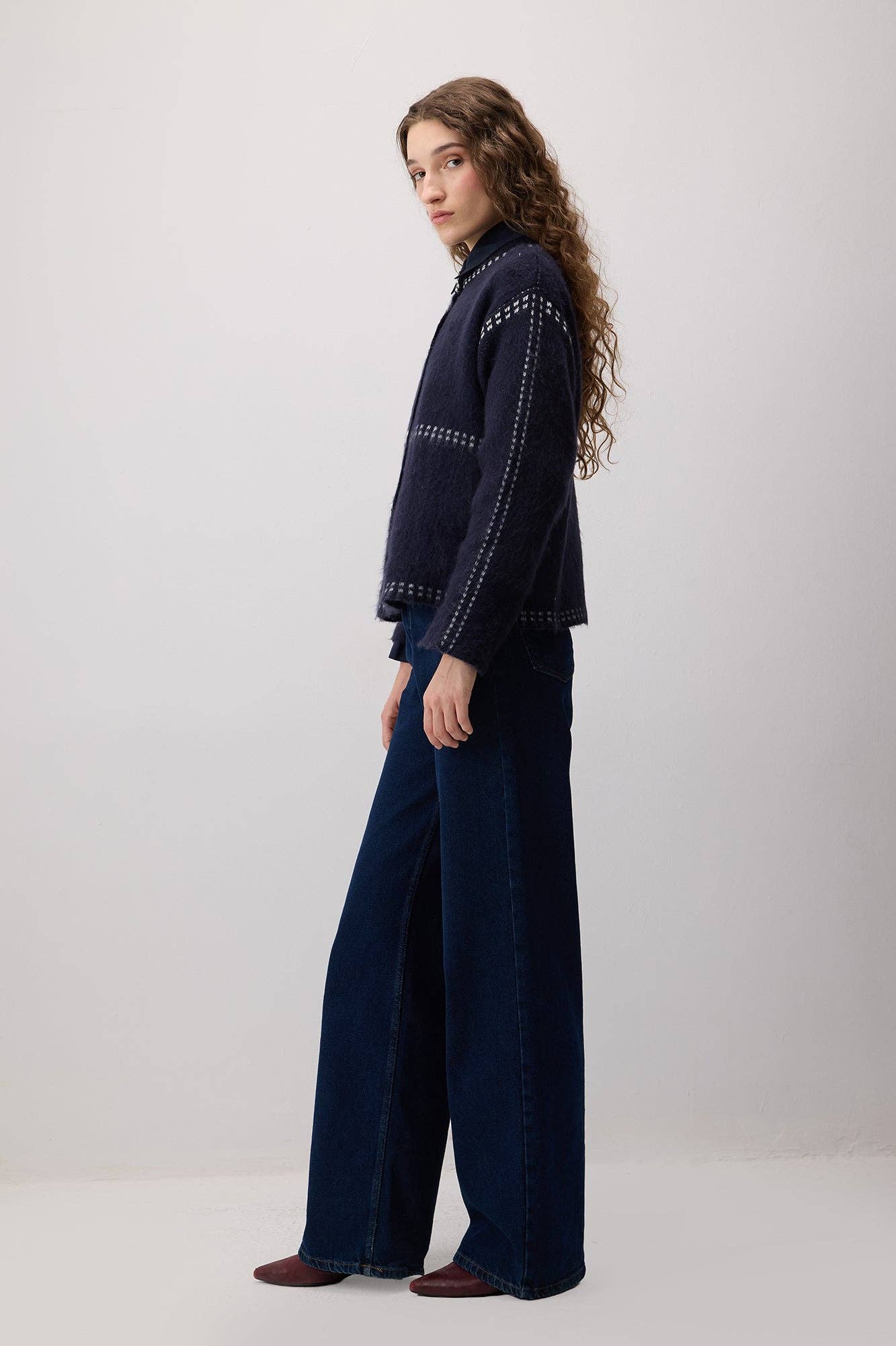 Cardigan Rashed a Contrasto