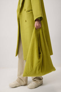 Borsa shopper in peluche verde