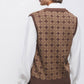 Gilet in Maglia Jacquard con Motivo Geometrico