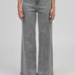 Jeans grigi con paillettes a vita alta