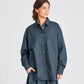 Camicia in popeline di cotone biologico blu denim