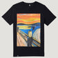 T-shirt nera con stampa artistica