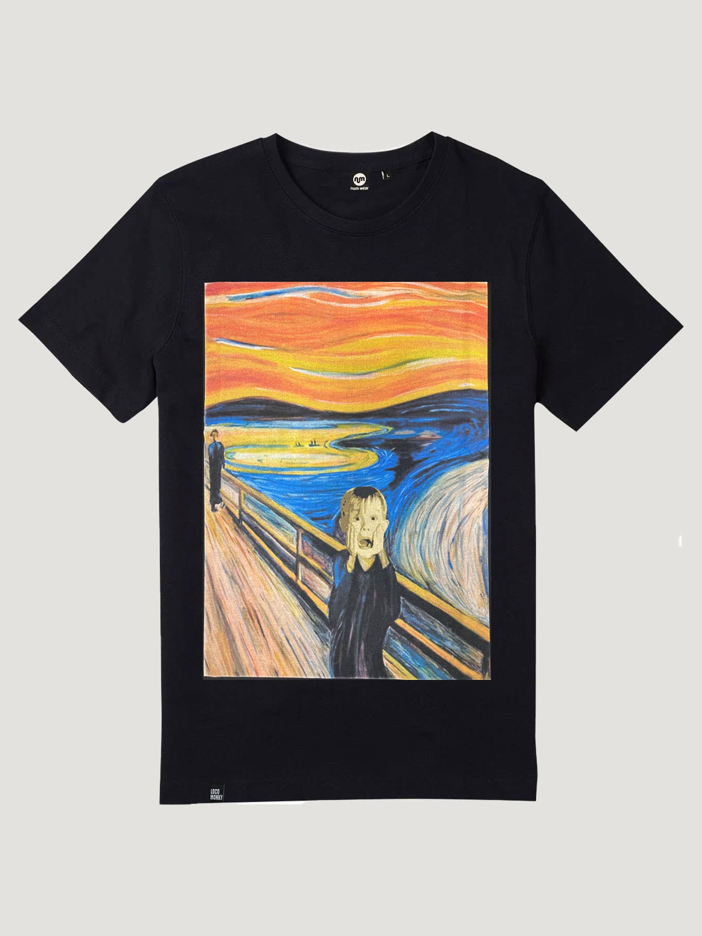 T-shirt nera con stampa artistica