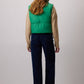 Gilet imbottito con zip verde