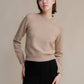 Maglione girocollo in tweed cropped in lana riciclata