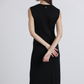 Abito midi nero con scollo a V