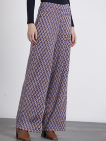 Pantaloni palazzo jacquard a rombi