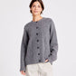 Cardigan Clara in lana d’agnello grigio mélange