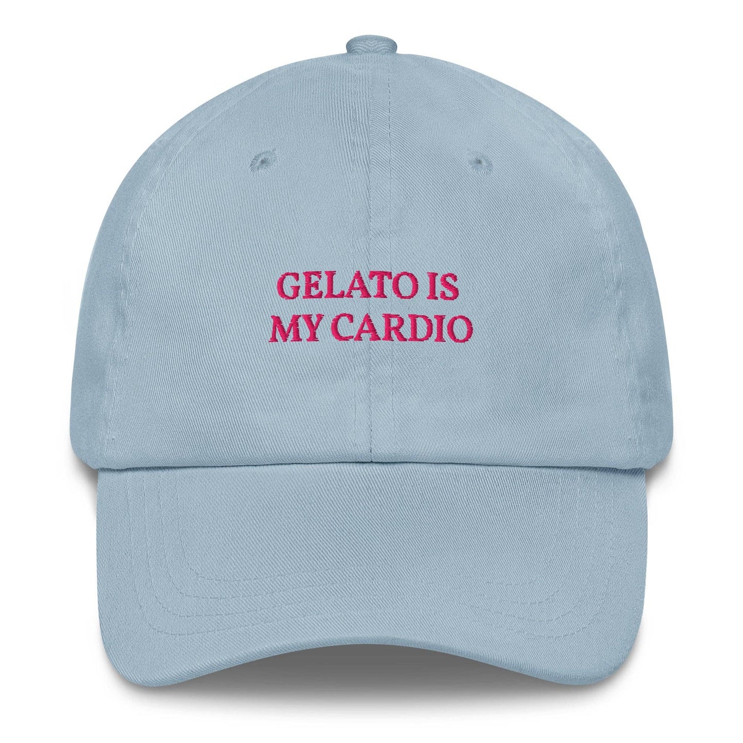 Cappellino da baseball con ricamo “Gelato is my cardio”
