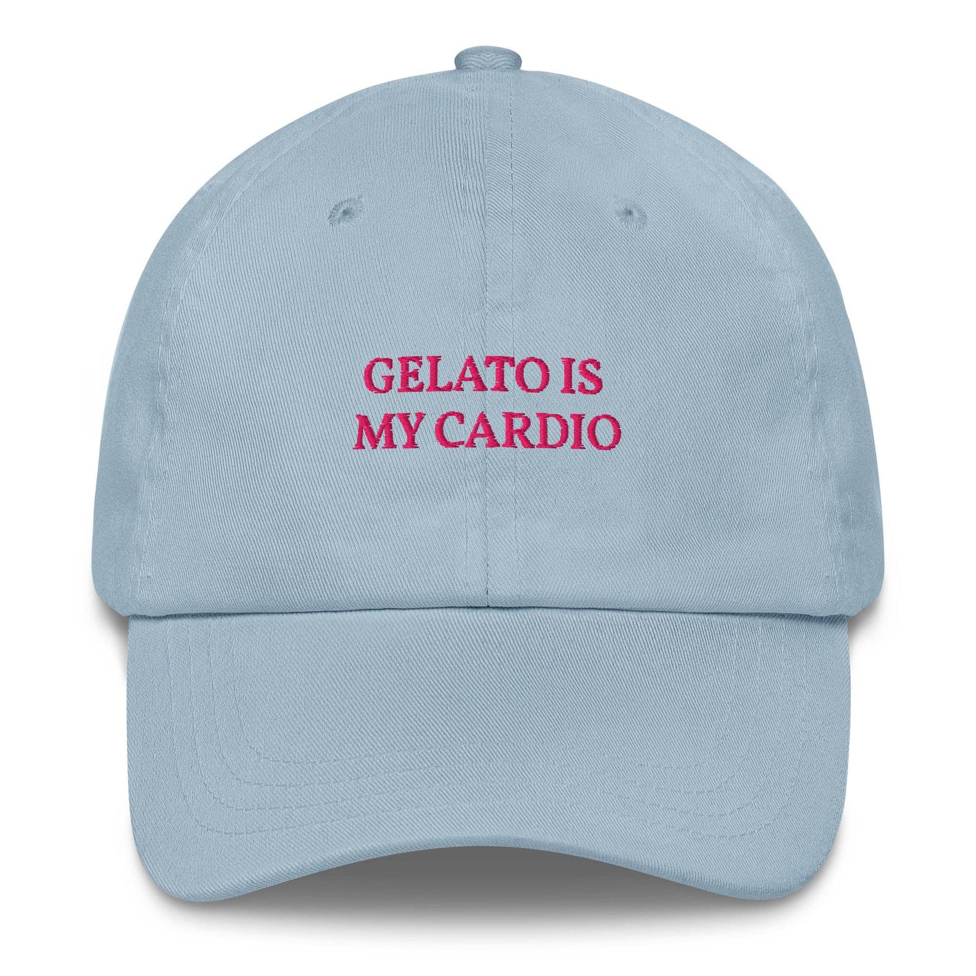 Cappellino da baseball con ricamo “Gelato is my cardio”