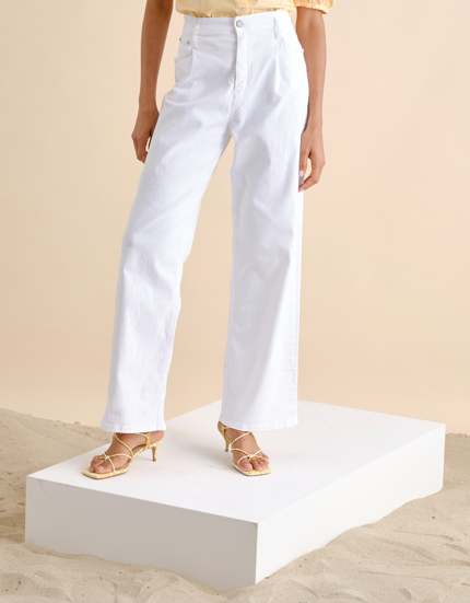 Pantaloni wide leg Clutch in cotone stretch