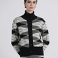 Giacca in maglia jacquard geometrica