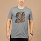 T-shirt uomo Bloom con grafica floreale grigia