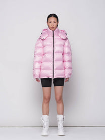 Piumino Puff Rosa Baby con Cappuccio