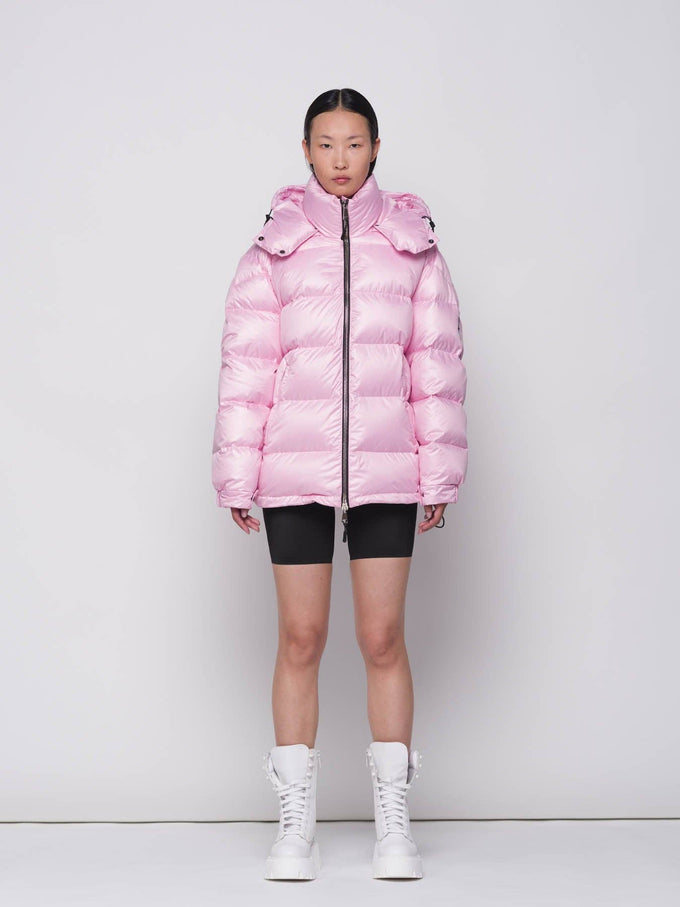 Piumino Puff Rosa Baby con Cappuccio
