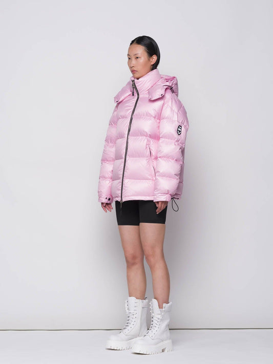 Piumino Puff Rosa Baby con Cappuccio