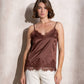 Top in raso con pizzo