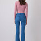 Body drappeggiato elasticizzato rosa