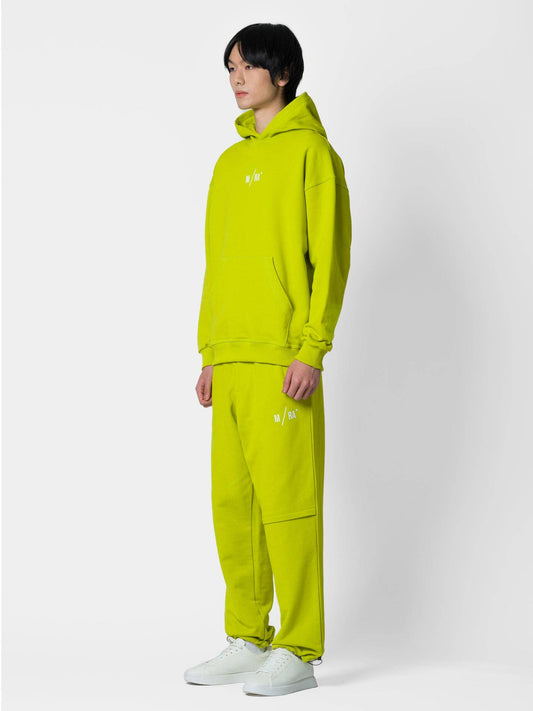 Felpa con cappuccio regular lime con logo