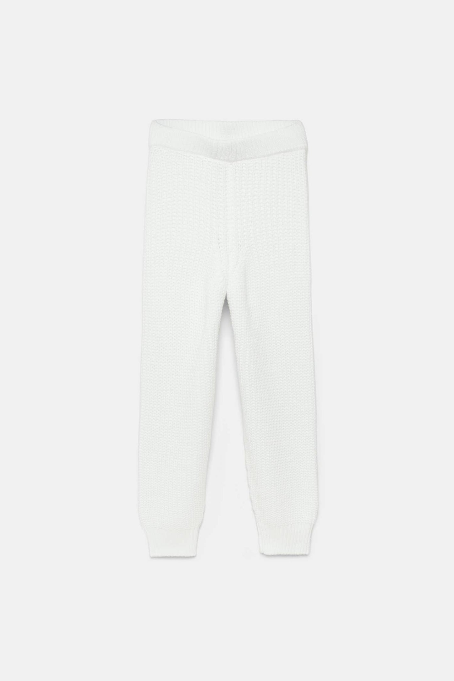 Pantaloni in maglia con vita a coste