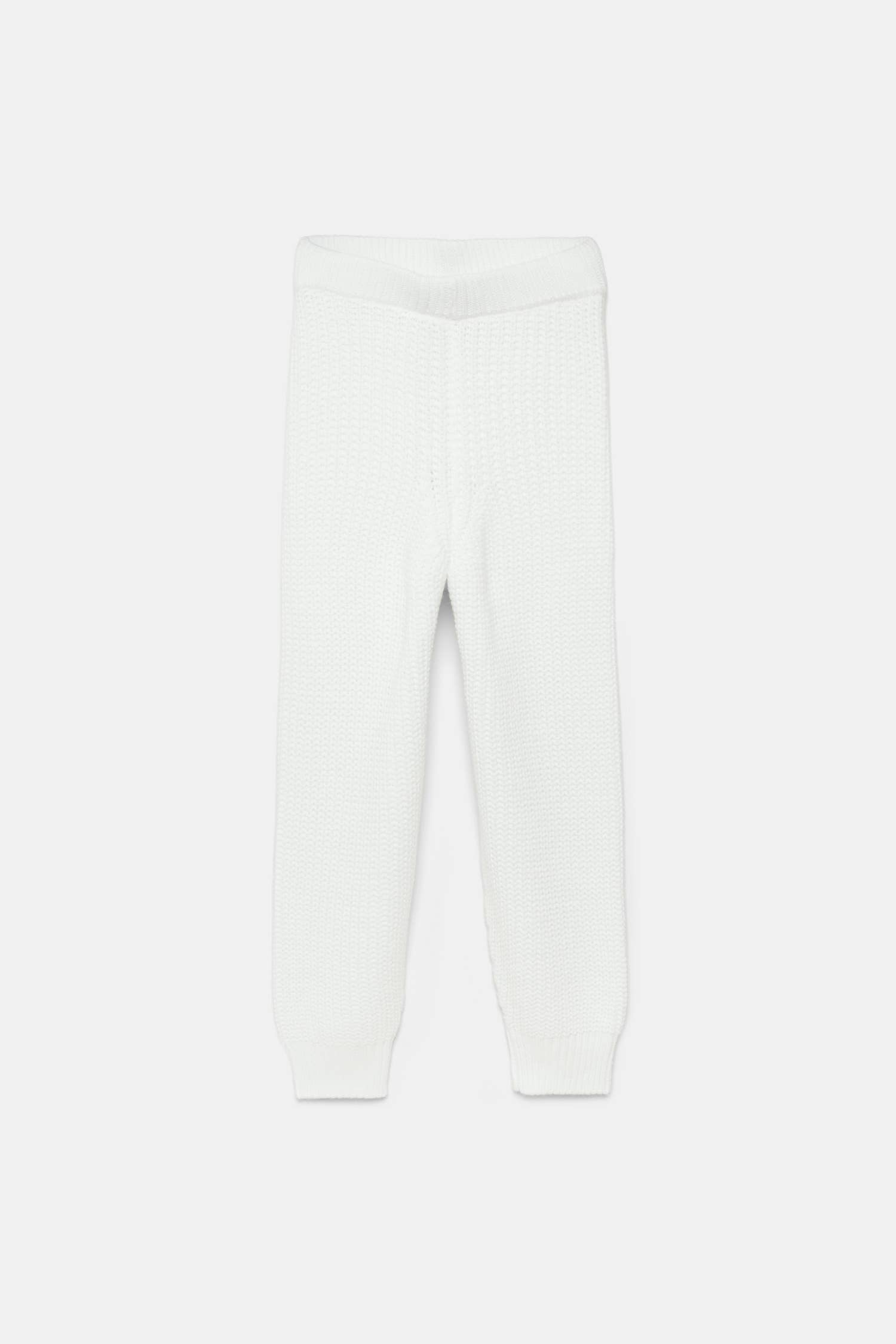 Pantaloni in maglia con vita a coste