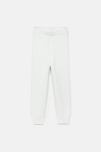 Pantaloni in maglia con vita a coste