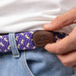 Cintura elastica intrecciata Provence viola e bianco