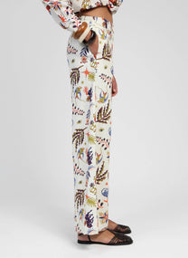 Pantaloni Rossy a fantasia écru